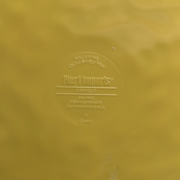 Pier 1 Imports | CARMELO Melamine Dinnerware Rustic Crackle Yellow 3 Pieces - Picture 6 of 7